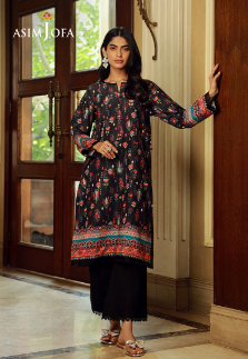 Asim Jofa Stitched Printed Raw Silk 1 Piece Shirt For Women and Girls , code: AJSS-02-S