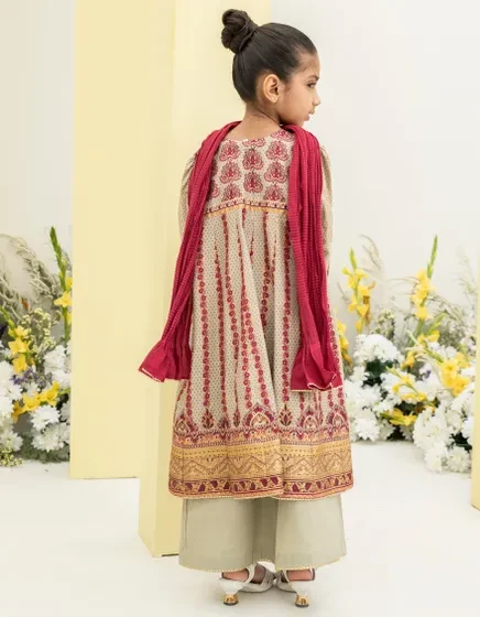 BEIGE LAWN 3PC STITCHED | JGKL-S-24-1565