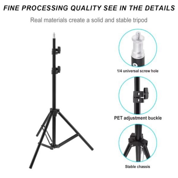 210CM SELFIE RING LIGHT PORTABLE TRIPOD STAND FIT FOR LIVE PHOTO STUDIO