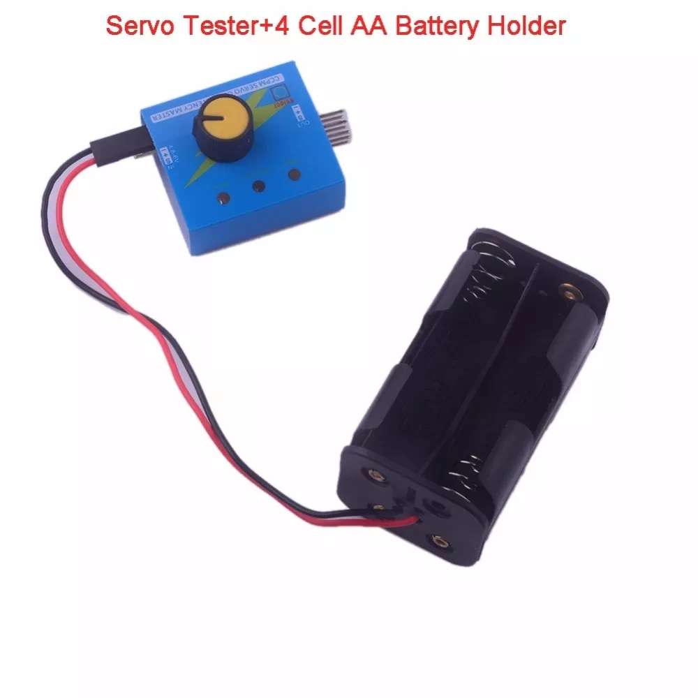 Servo Tester +4 Cell AA Batteries Holder Case with Fut J Connector for Analog/