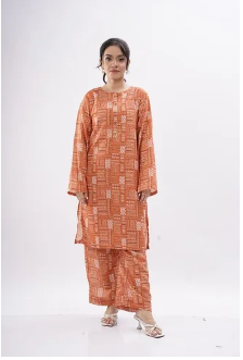 Maahru Stitched 2 piece suit for women Stitched Shirt & Trouser - Berry Charm