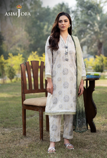 Asim Jofa AJPB-63 PRINTED CAMBRIC 3 PCS Stitched Suit For Women / Dress For Girls - Essential Pret Drop 6