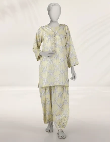 LEMON DIGITAL PRINTED DOBBY UNSTITCHED 2PC