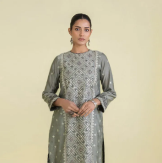 Sapphire Stitched - Embroidered Cotton Net Shirt