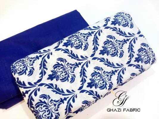 Ghazi fabric Unstitched Lawn 2 piece suit for women