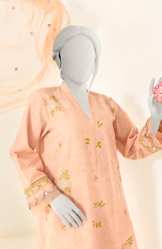 EMBROIDERED JACQUARD 3PC UNSTITCHED