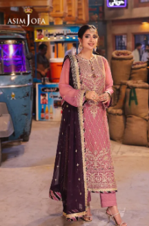 Asim Jofa Embroidered Chiffon 3 Piece For Women And Girls - Collection: Chamkeli - Designcode:S Ajkk-24