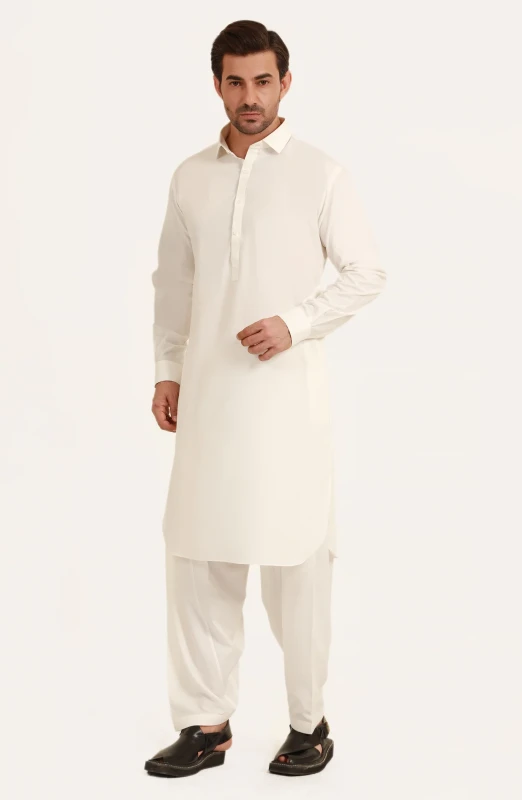 SUMMER'25 MEN KAMEEZ SHALWAR OFF WHITE