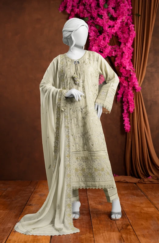 NEW..EMBROIDERED 3PCS UNSTITCHED