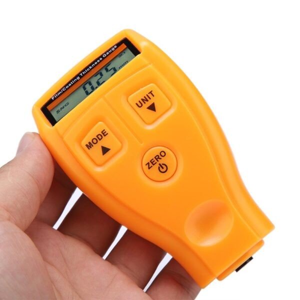 Mini Portable LCD Car Paint Tester Coating Thickness Digital Detector Measuring Gauge(Yellow)