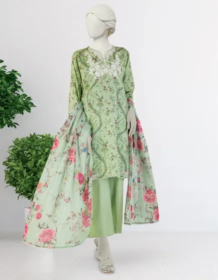 GREEN LAWN EMBROIDERED 3PC STITCHED