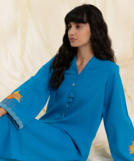 Sapphire RTW - 2 Piece - Embroidered Recycled Cotton Suit